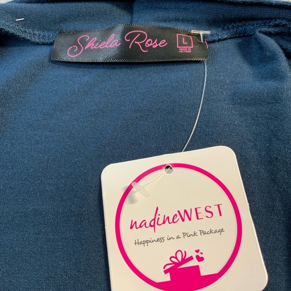 NWT Shiela Rose Elegant Lightweight Navy Open Front Cardigan Size Lg ' - Picture 5 of 6